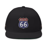Route 66 Embroidered Flat Bill Cap