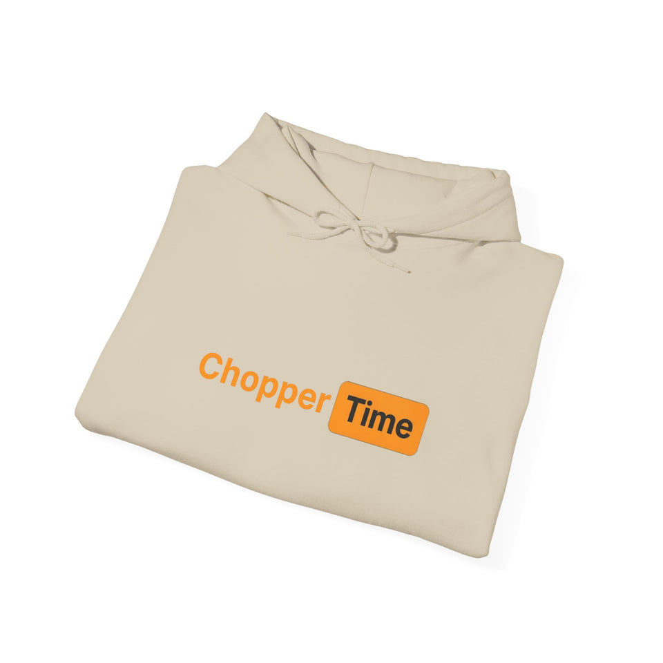 Chopper Time Hoodie — Minimal Logo Pullover for Motorcycle & Aviation Fans