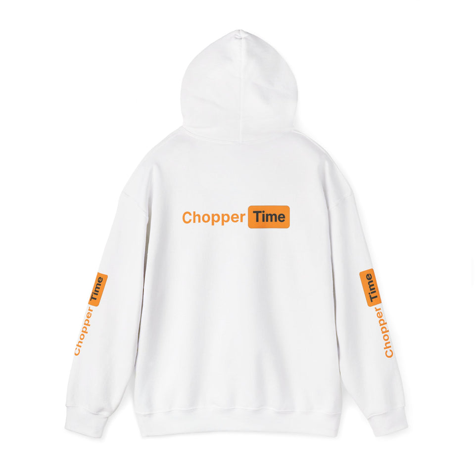 Chopper Time Hoodie — Minimal Logo Pullover for Motorcycle & Aviation Fans