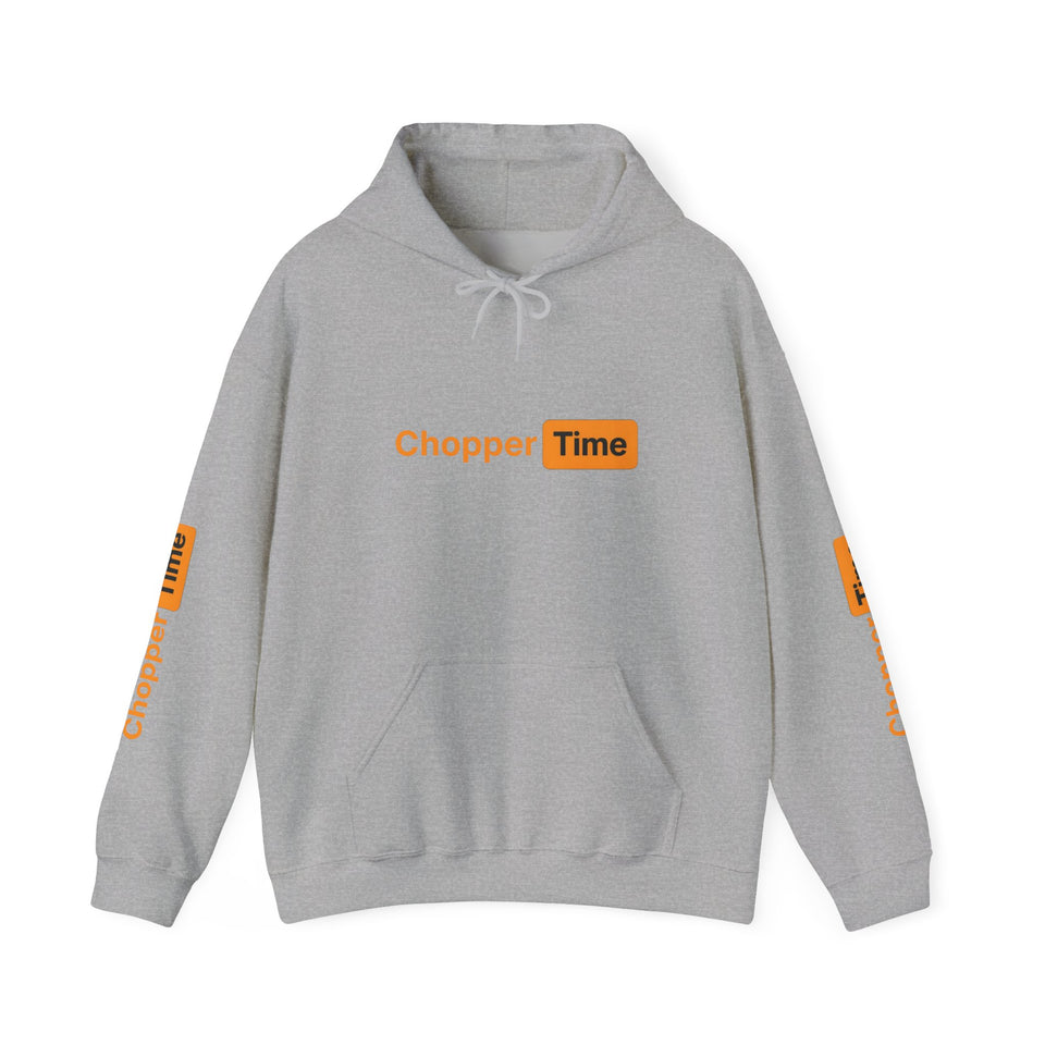 Chopper Time Hoodie — Minimal Logo Pullover for Motorcycle & Aviation Fans