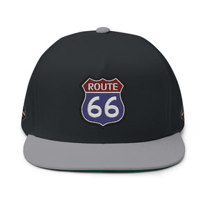 Route 66 Embroidered Flat Bill Cap