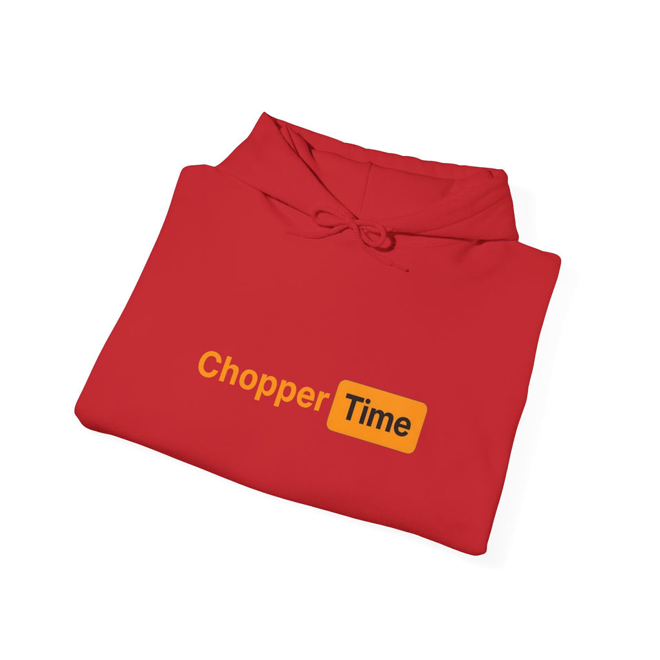 Chopper Time Hoodie — Minimal Logo Pullover for Motorcycle & Aviation Fans