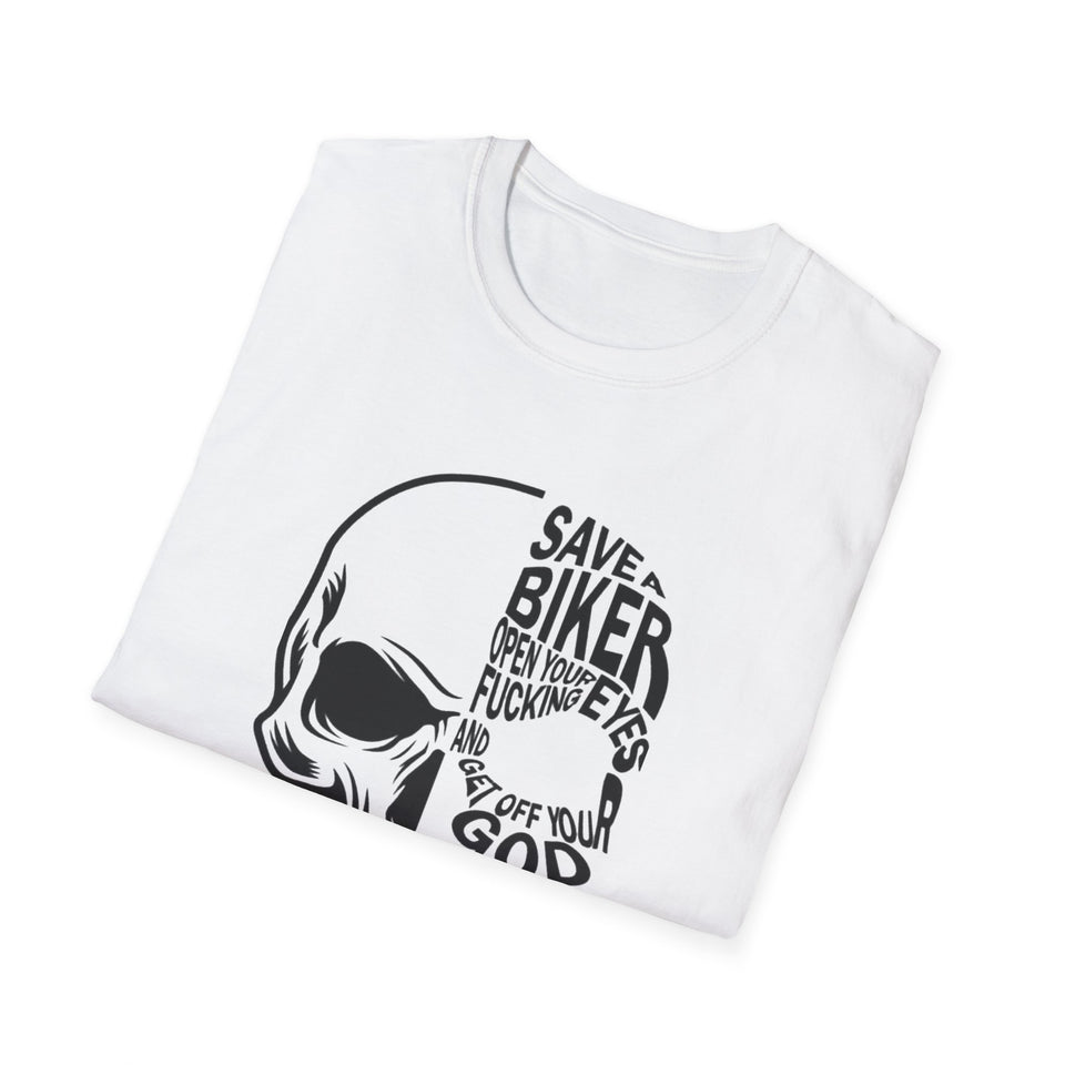 Skull 'Save a Biker' Graphic T-Shirt