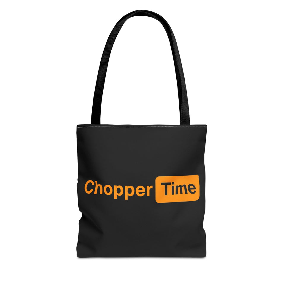 Chopper Time Tote Bag — Bold Orange Logo Canvas Tote