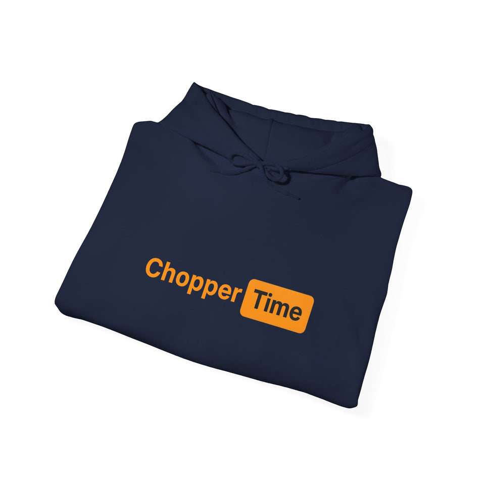 Chopper Time Hoodie — Minimal Logo Pullover for Motorcycle & Aviation Fans