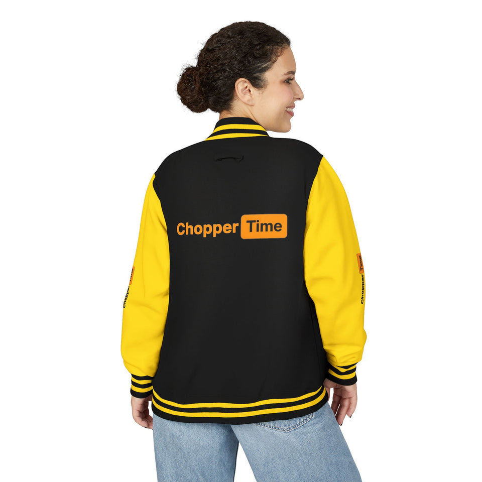 Letterman Jacket — 'Chopper Time' Vintage Motorcycle Club Bomber