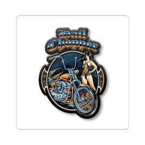 Chopper Girl Kiss-Cut Sticker — Retro Motorcycle Pinup Decal