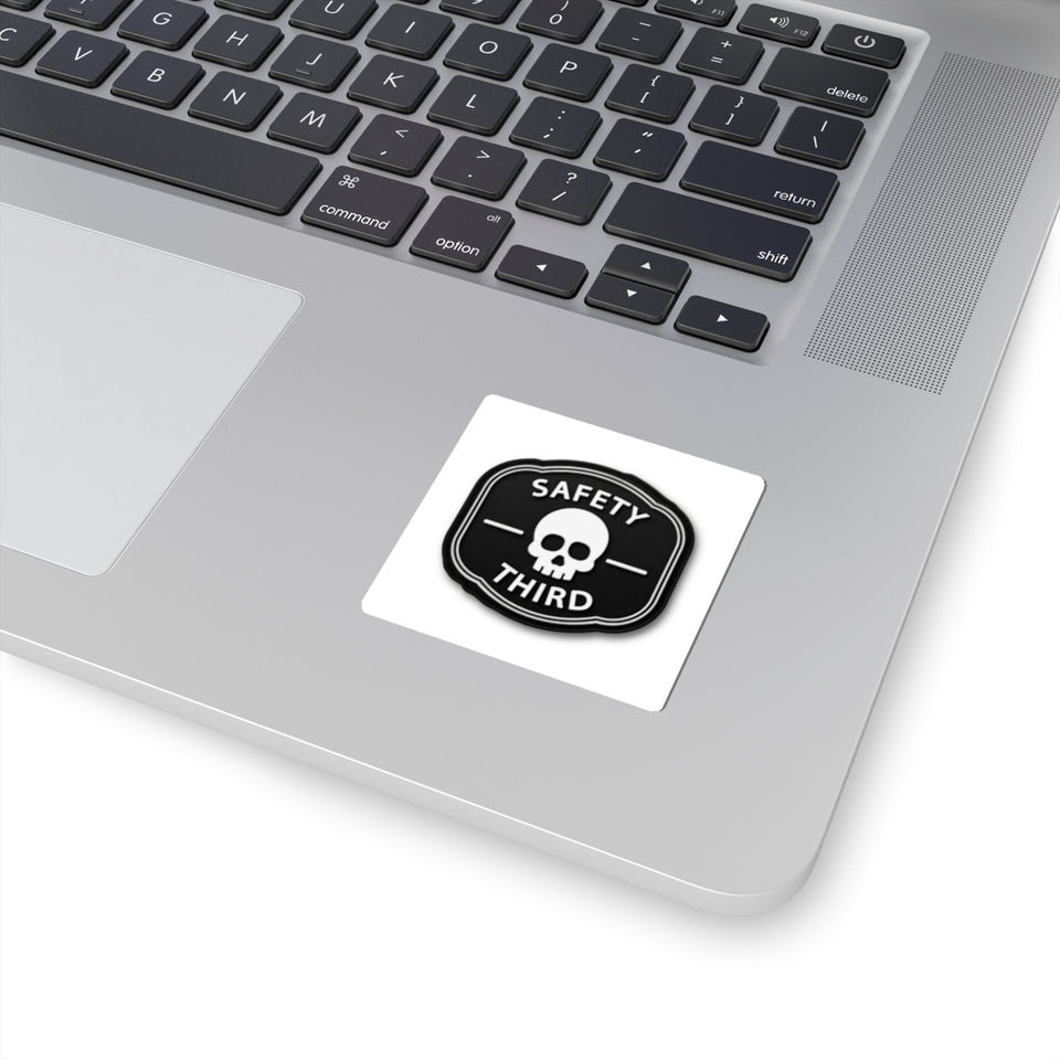 Safety Third Skull Sticker — Dark Humorous Vinyl Decal