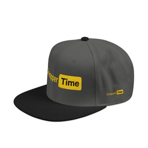 Snapback Hat — 'Time' Yellow Embroidered Streetwear Cap