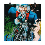 Retro Biker Poster — Uncle Sam Pointing Chopper Art Matte Vertical Print