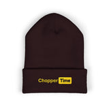 Embroidered 'Chopper Time' Cuffed Beanie — Knit Winter Hat