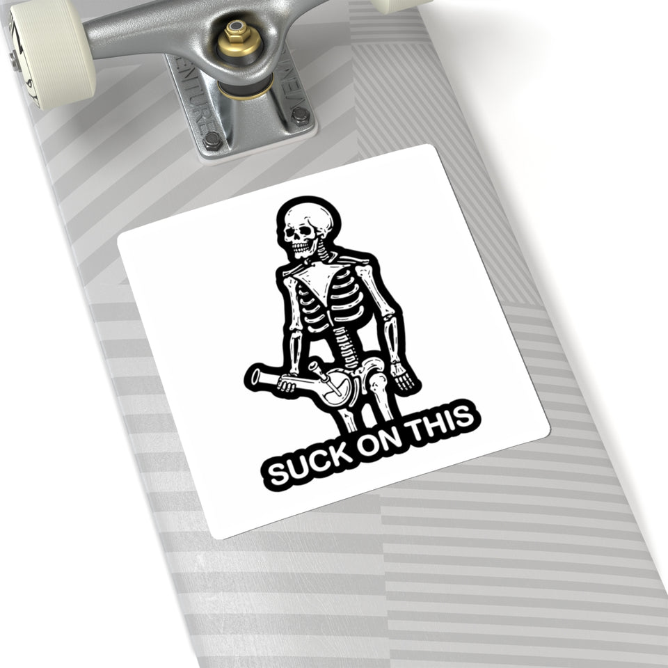 Sticker — Skeleton Graphic 'Suck On This' Kiss-Cut Decal