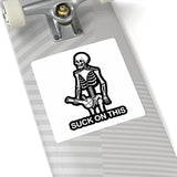Sticker — Skeleton Graphic 'Suck On This' Kiss-Cut Decal