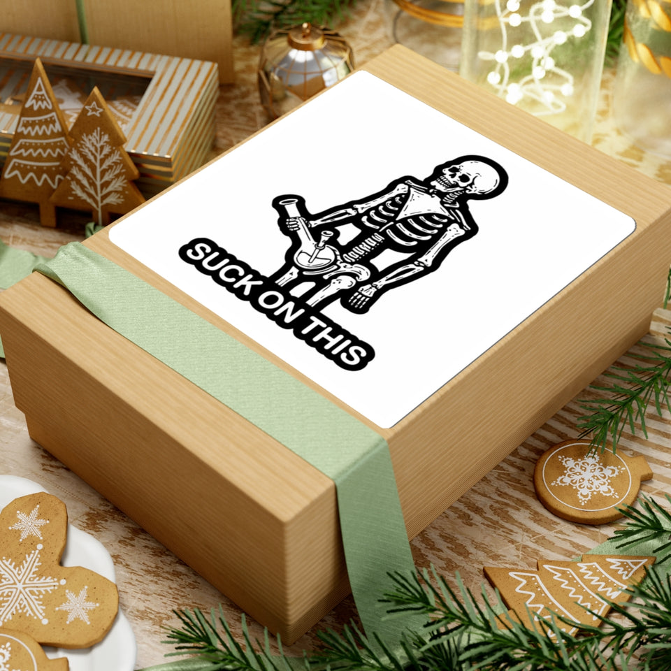 Sticker — Skeleton Graphic 'Suck On This' Kiss-Cut Decal