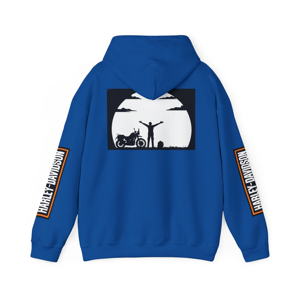 Harley-Davidson Sunset Ride Hoodie — Motorcycle Silhouette Graphic