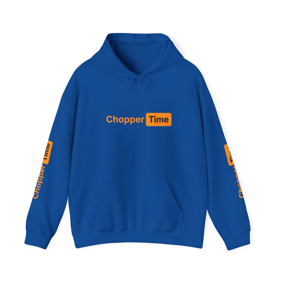 Chopper Time Hoodie — Minimal Logo Pullover for Motorcycle & Aviation Fans