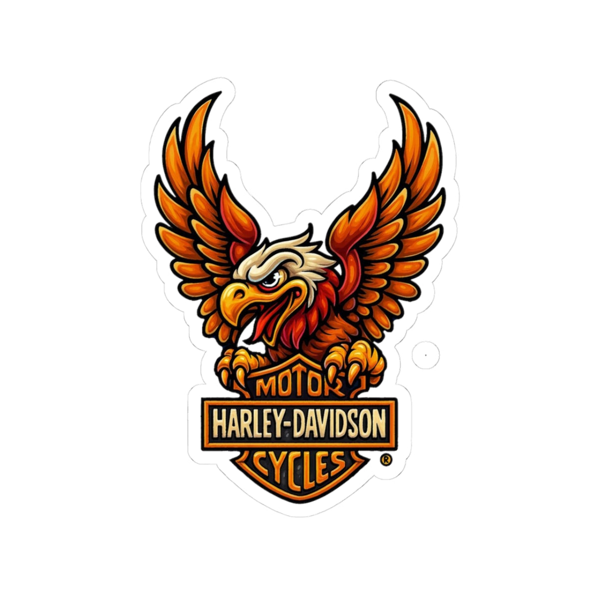 Eagle Moto Sticker — Harley-Davidson Style Kiss-Cut Decal