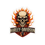 Flaming Skull Harley-Davidson Kiss-Cut Sticker