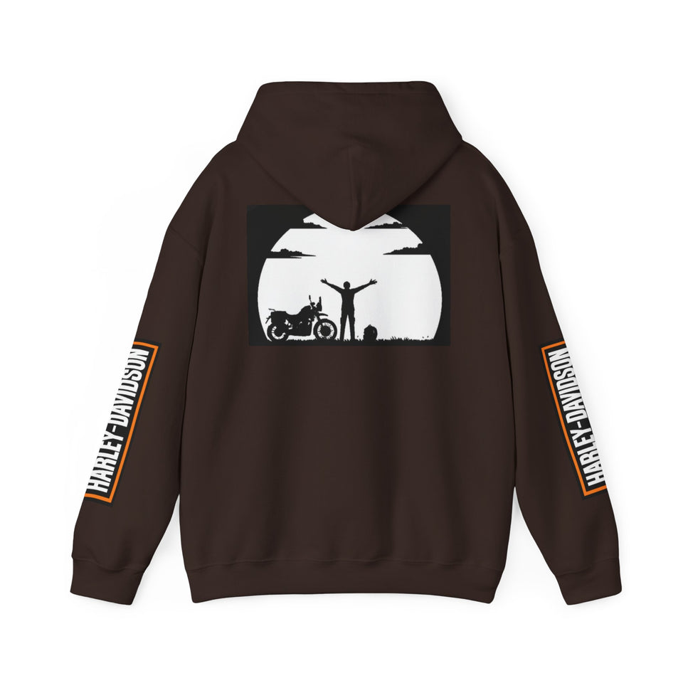 Harley-Davidson Sunset Ride Hoodie — Motorcycle Silhouette Graphic