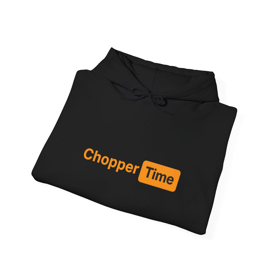 Chopper Time Hoodie — Minimal Logo Pullover for Motorcycle & Aviation Fans