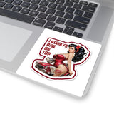 Pinup Girl Car Sticker — "I Always Ride On Top" Kiss-Cut Sticker