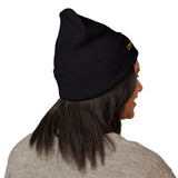 Embroidered 'Chopper Time' Cuffed Beanie — Knit Winter Hat