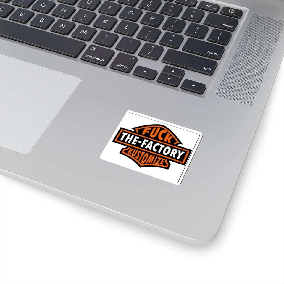 Kiss-Cut Sticker — “Fuck The-Factory Kustomizes” Bold Biker Logo