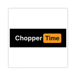 Chopper Time Sticker — Bold Black & Orange Kiss-Cut Decal