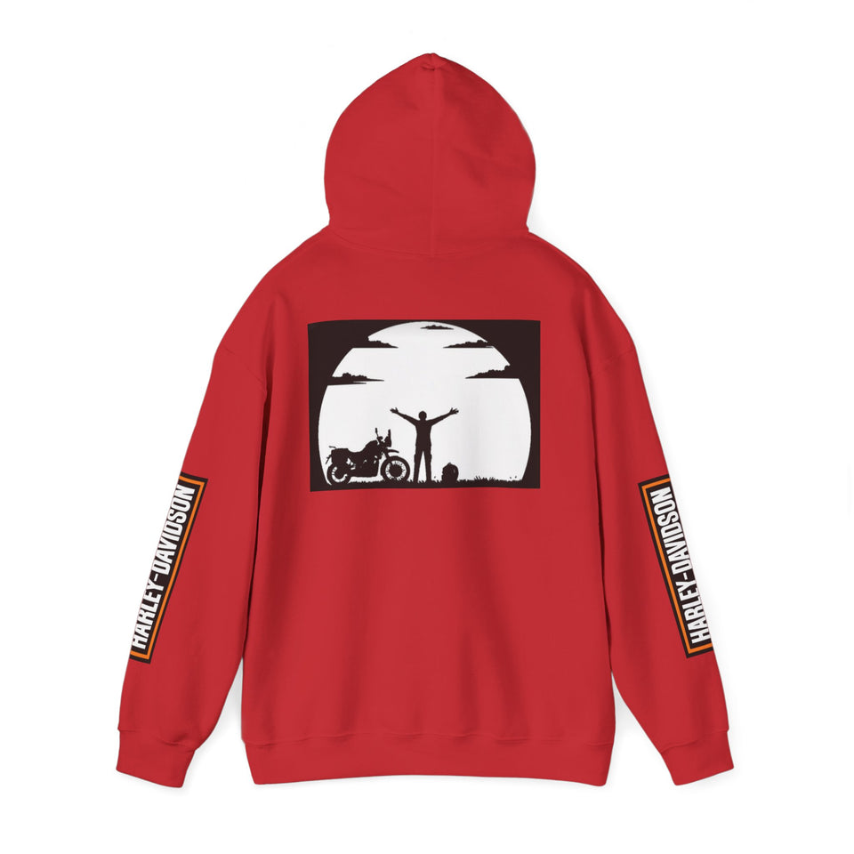 Harley-Davidson Sunset Ride Hoodie — Motorcycle Silhouette Graphic