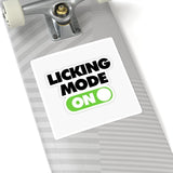 Licking Mode On Sticker — Funny Kiss-Cut Decal for Laptops, Water Bottles & Gear