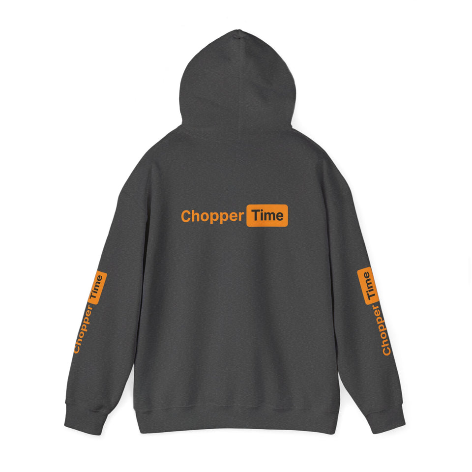 Chopper Time Hoodie — Minimal Logo Pullover for Motorcycle & Aviation Fans
