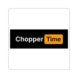 Chopper Time Sticker — Bold Black & Orange Kiss-Cut Decal