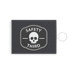 Safety Third Skull Card Holder — Saffiano Leather ID Wallet