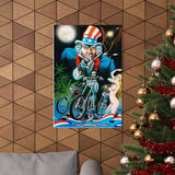 Retro Biker Poster — Uncle Sam Pointing Chopper Art Matte Vertical Print