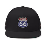 Route 66 Embroidered Flat Bill Cap