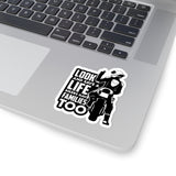 Sticker — "Look and Save a Life: Bikers Have Families Too" Motorcycle Safety Kiss-Cut Sticker