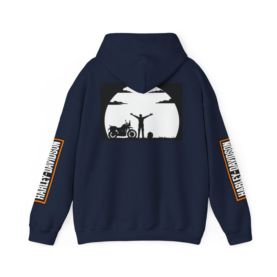 Harley-Davidson Sunset Ride Hoodie — Motorcycle Silhouette Graphic