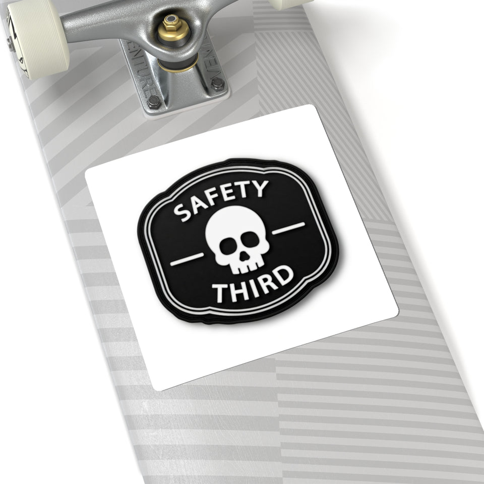 Safety Third Skull Sticker — Kiss-Cut Vinyl Decal