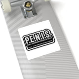 Kiss-Cut Sticker — P.E.N.I.S. (People Encouraging Niceness In Society) Black Retro Decal