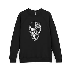 Skull Biker Sweatshirt – "Save a Biker, God Damn Phone" Graphic Crewneck