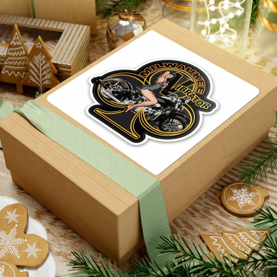 Milwaukee Vibrator Vintage Pinup Bike Sticker — Kiss-Cut Vinyl Decal