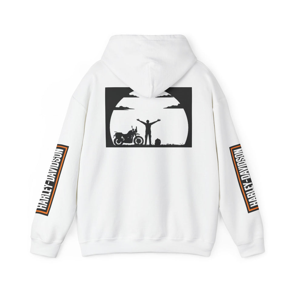 Harley-Davidson Sunset Ride Hoodie — Motorcycle Silhouette Graphic