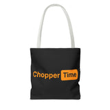 Chopper Time Tote Bag — Bold Orange Logo Canvas Tote
