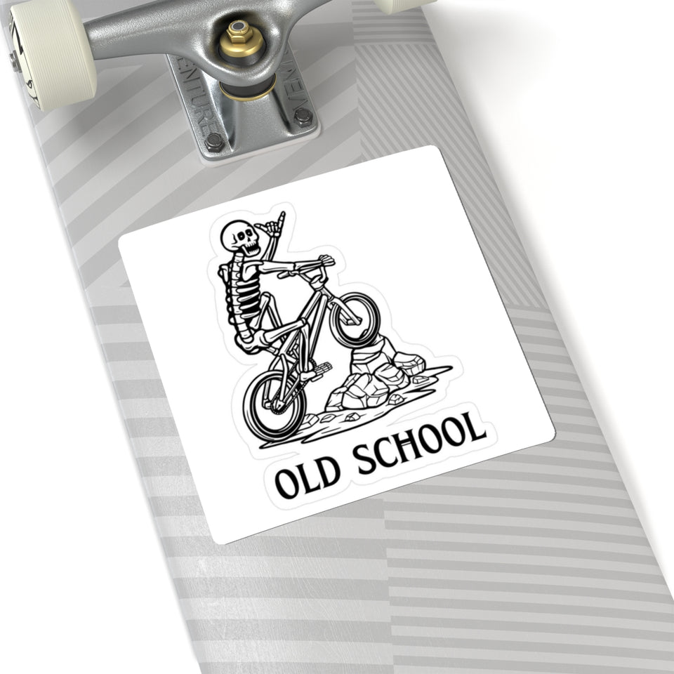 Old School Skeleton BMX Sticker — Kiss-Cut Bike Decal