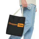 Chopper Time Tote Bag — Bold Orange Logo Canvas Tote