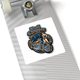 Chopper Girl Kiss-Cut Sticker — Retro Motorcycle Pinup Decal