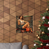 Vintage Pin-Up Motorcycle Poster – “Flandria” Matte Vertical Print