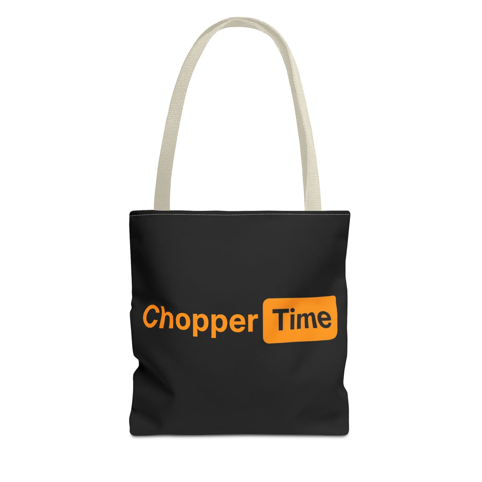 Chopper Time Tote Bag — Bold Orange Logo Canvas Tote