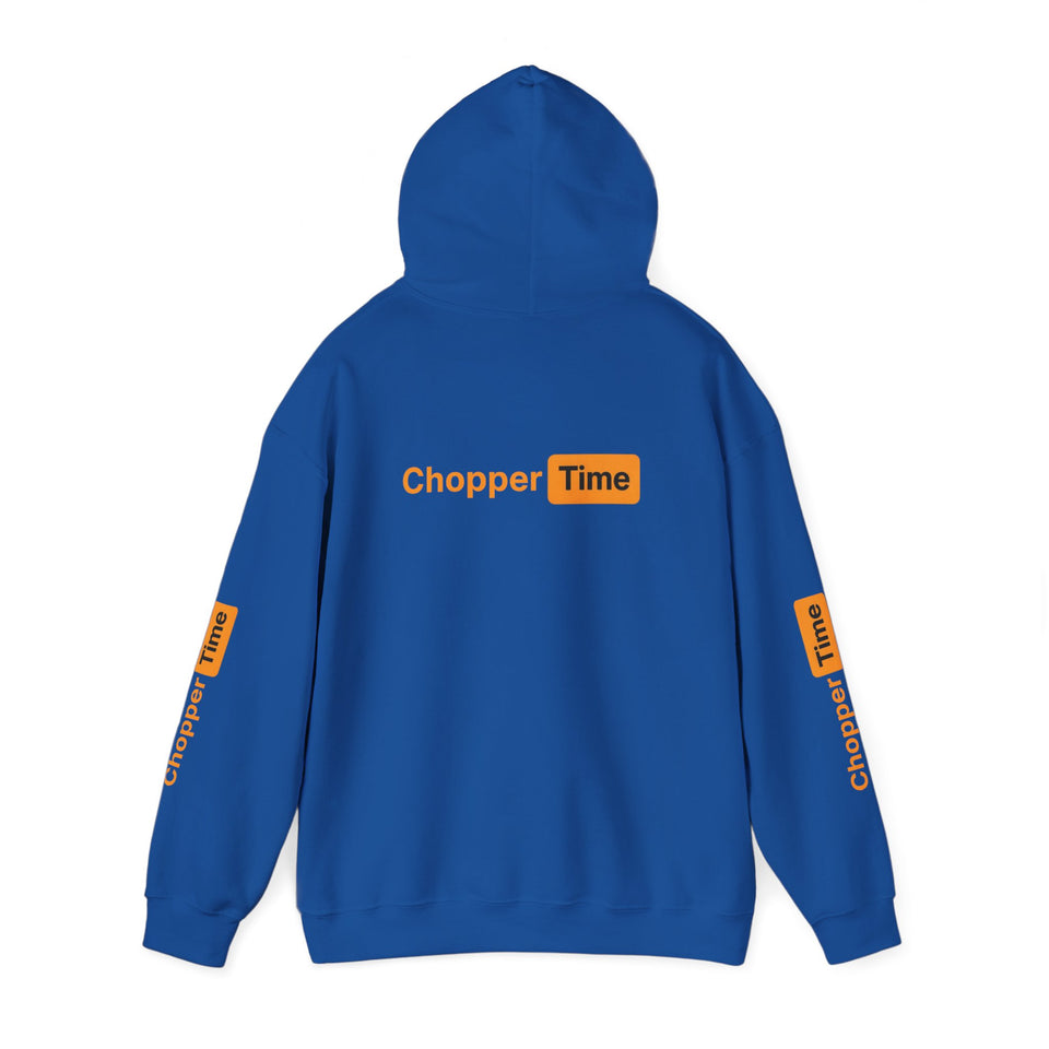 Chopper Time Hoodie — Minimal Logo Pullover for Motorcycle & Aviation Fans