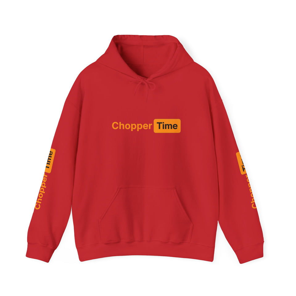 Chopper Time Hoodie — Minimal Logo Pullover for Motorcycle & Aviation Fans
